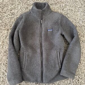 Patagonia Gray Sherpa Fleece Jacket Womens Medium